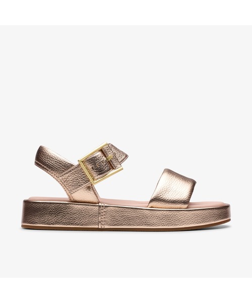 Clarks クラークスサンダル シルバーカラー 23.5〜24cm 新品未使用 Clarks クラークス サンダル シルバー 24.5 アンクルストラップ