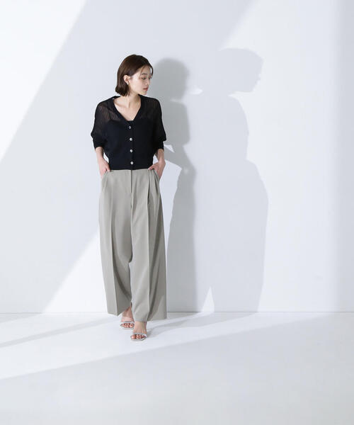 beautiful people シアーリブカーディガン beautiful people｜コットンシアーリブカーディガン