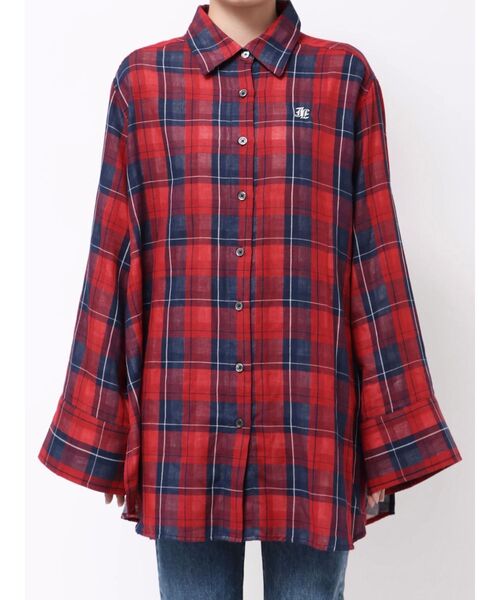 ブラウス シャツ 「UNISEX」モール混長袖チェックシャツ レディース メンズ DGY ディージーワイ チェックシャツ レディース 通販 ブラウス