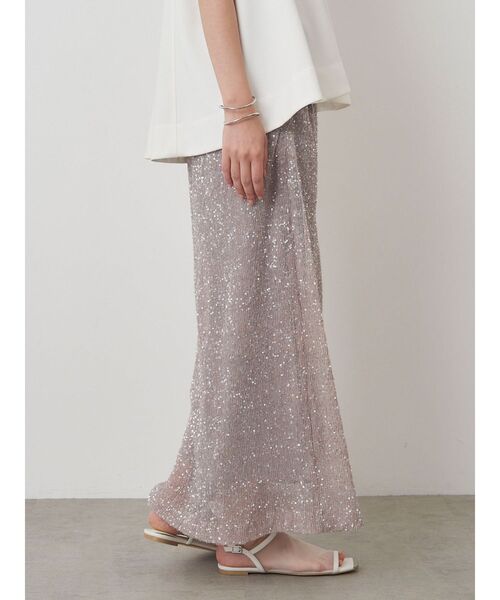 希少⭐️ETRO エトロ　パーティースカート　スパンコール　ファー　お呼ばれ　40 ELENDEEK（エレンディーク） スカート スパンコールプリーツスカート