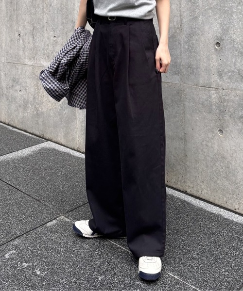 COLONY 2139 パンツ 2タックコットンツイルストレートパンツ