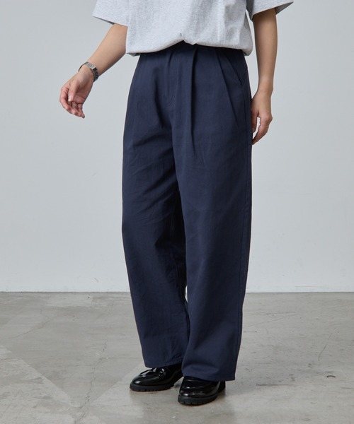 COLONY 2139 パンツ 2タックコットンツイルストレートパンツ