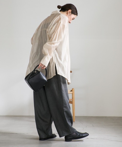 「select MOCA」 スラックス LARGE グレー レディース_画像2