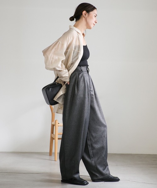 「select MOCA」 スラックス LARGE グレー レディース_画像3