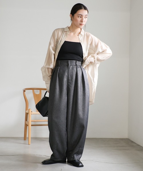 「select MOCA」 スラックス LARGE グレー レディース_画像4