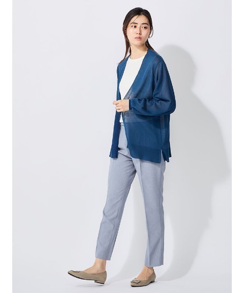 パーフェクトスーツファクトリー Perfect Suit FActory バルーン袖 シアーカーディガン （オフホワイト） パーフェクトスーツファクトリー Perfect Suit FActory バルーン