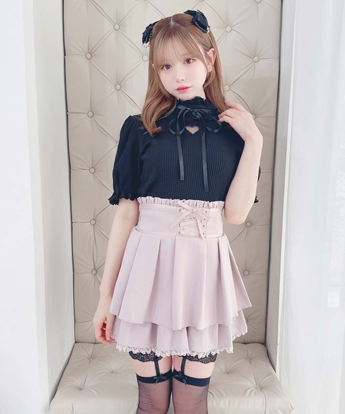MA*RS（マーズ） tシャツ 半袖 ワントーンハートくり抜きテレコ