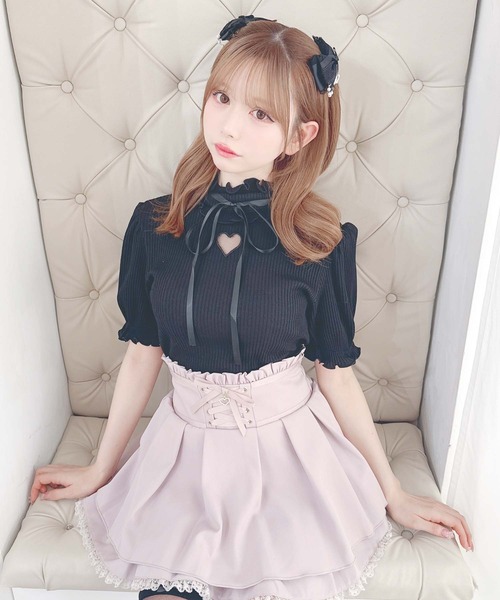 MA*RS（マーズ） tシャツ 半袖 ワントーンハートくり抜きテレコ