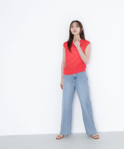 ニット セーター 「Oggi8月号掲載」シアーリブニット レディース NATURAL BEAUTY BASIC ニット セーター 「Oggi8月号掲載」シアー