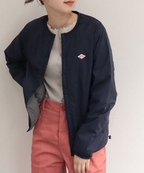 Danton（ダントン） ノーカラージャケット MEDIUM ネイビー レディース