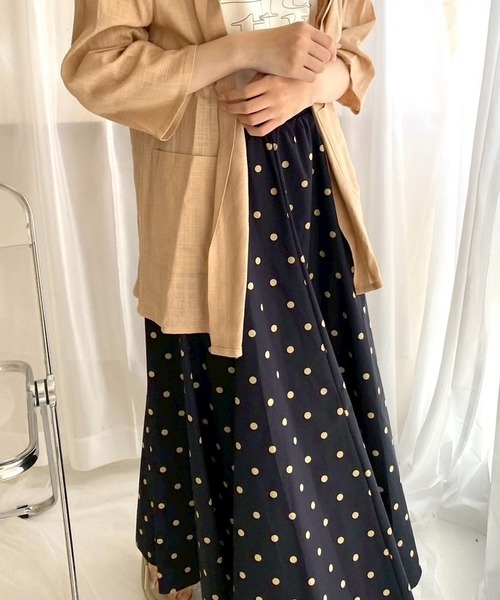 y's　水玉プリントロングスカート　美品 楽天市場】スカート オフィス レディース bow プリントスカート