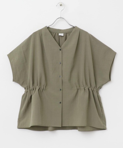 『再入荷』Vネックウエストギャザーブラウス URBAN RESEARCH DOORS ブラウス シャツ 「再入荷」Vネック