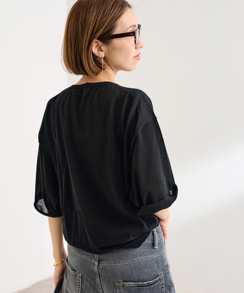 tシャツ シアーニットTシャツ レディース FRAMeWORK ニット セーター シアーニットTシャツ レディース