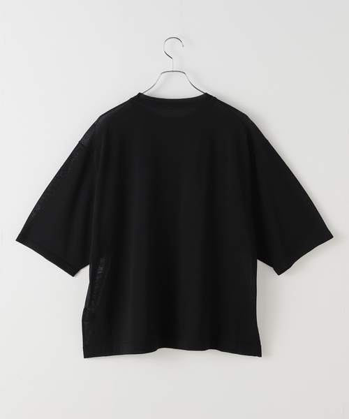 ニット セーター クロップドシアーニットTシャツ レディース セール】◇クロップドシアーニットTシャツ（ニット/セーター