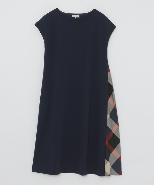 CRESTBRIDGE BLUE LABEL ノースリーブワンピース BLUE LABEL CRESTBRIDGE ワンピース サイドチェック切替