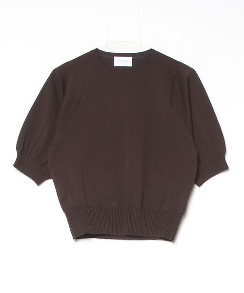 「UNITED ARROWS」 7分袖ニット FREE ダークブラウン レディース