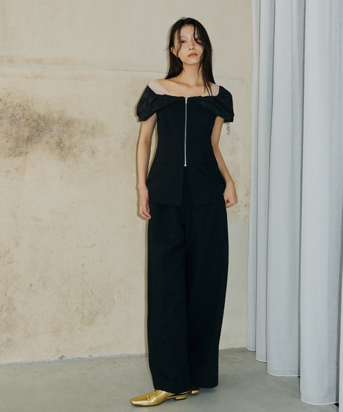 ANDRESD パンツドレス ノットシャツドッキングセットアップドレス