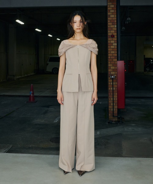 ANDRESD パンツドレス ノットシャツドッキングセットアップドレス