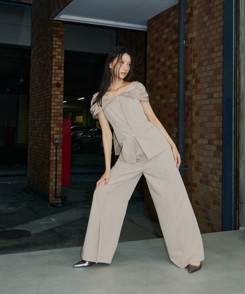 ANDRESD パンツドレス ノットシャツドッキングセットアップドレス