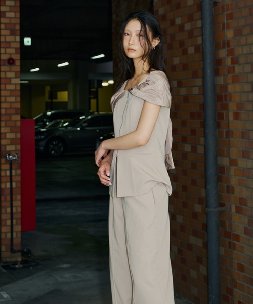 ANDRESD パンツドレス ノットシャツドッキングセットアップドレス