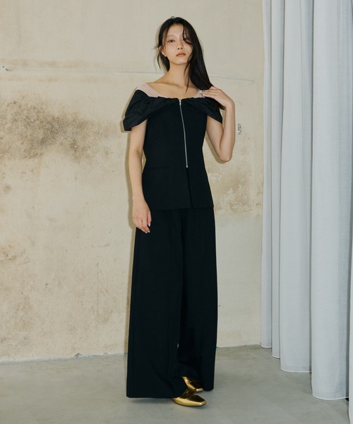 ANDRESD パンツドレス ノットシャツドッキングセットアップドレス