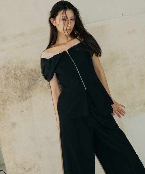 ANDRESD パンツドレス ノットシャツドッキングセットアップドレス