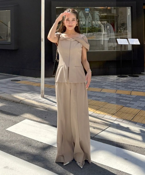 ANDRESD パンツドレス ノットシャツドッキングセットアップドレス
