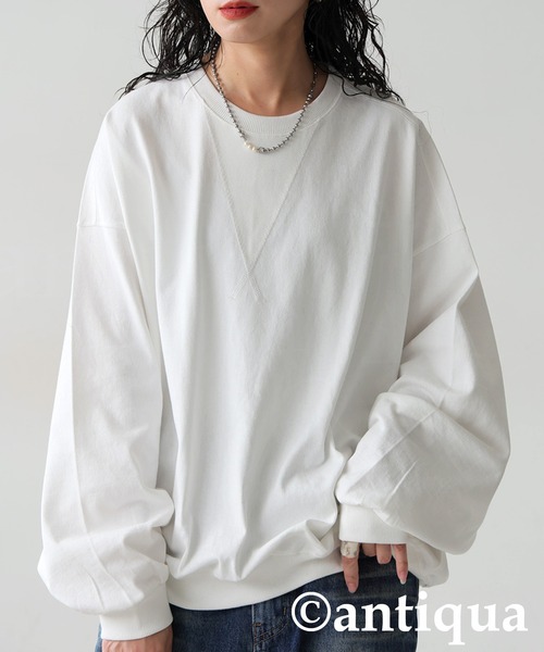 antiqua（アンティカ） tシャツ バスクドルマン トップス レディース