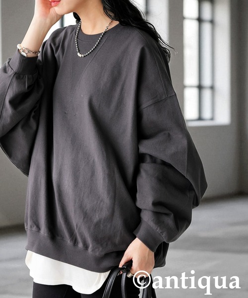 antiqua（アンティカ） antiqua tシャツ バスクドルマン トップス