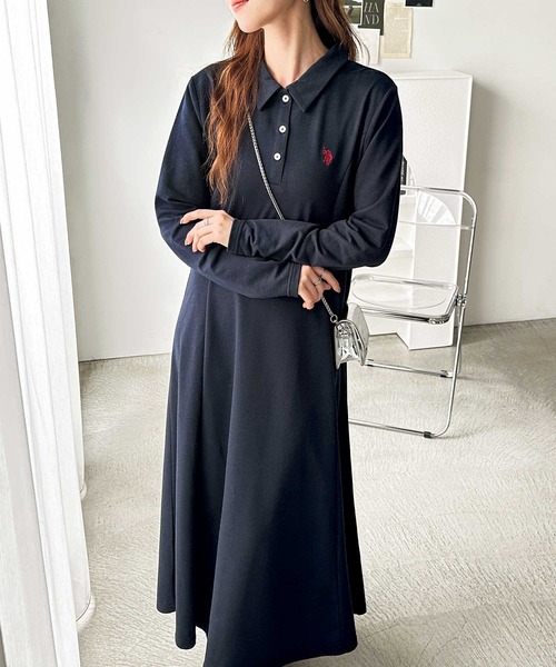 ワンピース GeeRA別注「U.S. POLO ASSN.」ポロ衿カットソーワンピース（長袖） | U.S. POLO ASSN. | 19