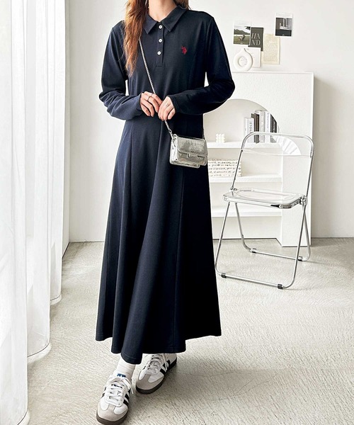 ワンピース GeeRA別注「U.S. POLO ASSN.」ポロ衿カットソーワンピース（長袖） | U.S. POLO ASSN. | 18