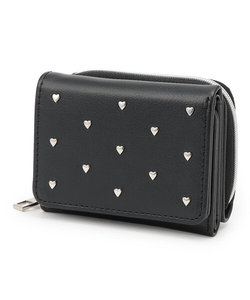 Yellow Heart スタッズ付き財布 HANNI | クリスタルスタースタッズ付き ライトゴールド