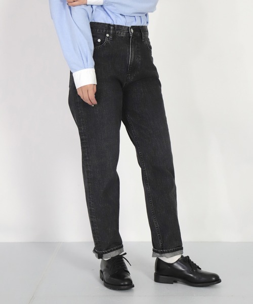 「D.M.G.」 加工デニムパンツ L ブラック レディース
