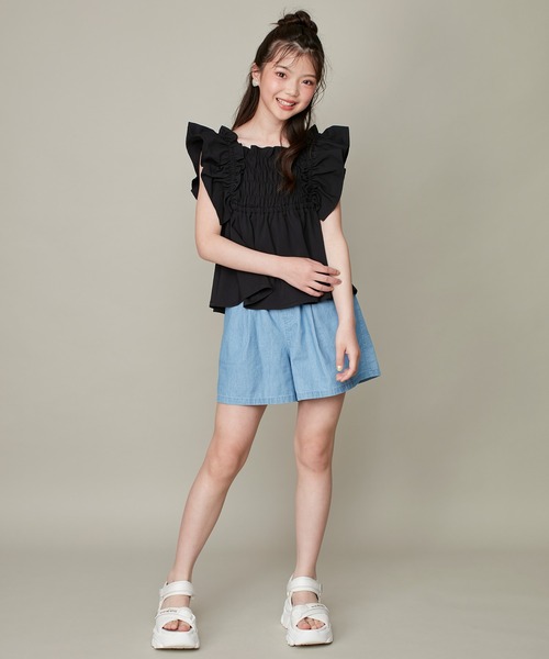デニム ジーンズ キュロット パンツ ウエスト 伸縮 カジュアル派 GeeRA ジーンズ デニム デニムパンツ 「ウエスト調節可/S-XL展開