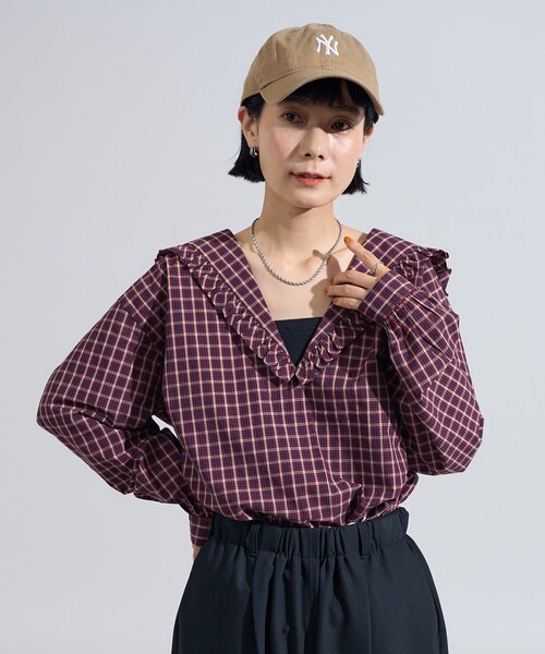 ブラウス シャツ チェック セーラーブラウス レディース | FREAK'S STORE | 17