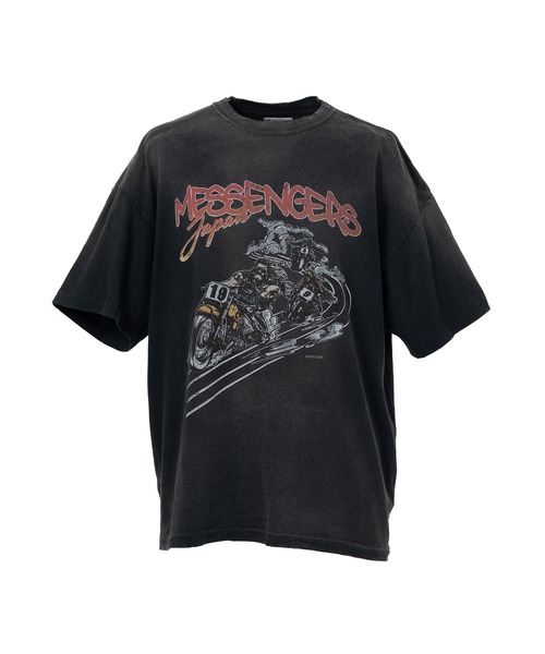 KAMIYA tシャツ Motorbike Messengers” Distressed T-shirt