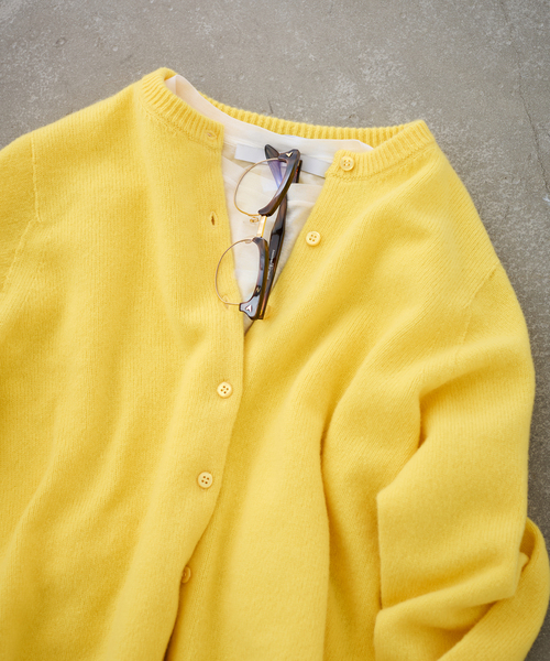 FRAMeWORK クルーネックカーディガンセーター FRAMeWORK カーディガン 圧縮ウールクルーネックカーディガン