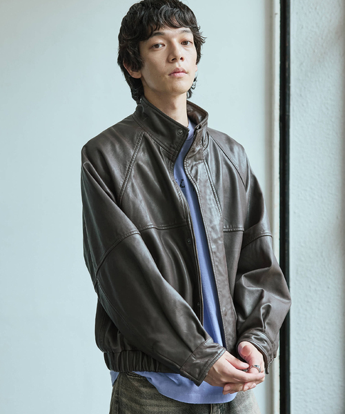 ジャーナルスタンダード　シープレザーライダースブルゾン JOURNAL STANDARD 革ジャン ライダース シープ レザー