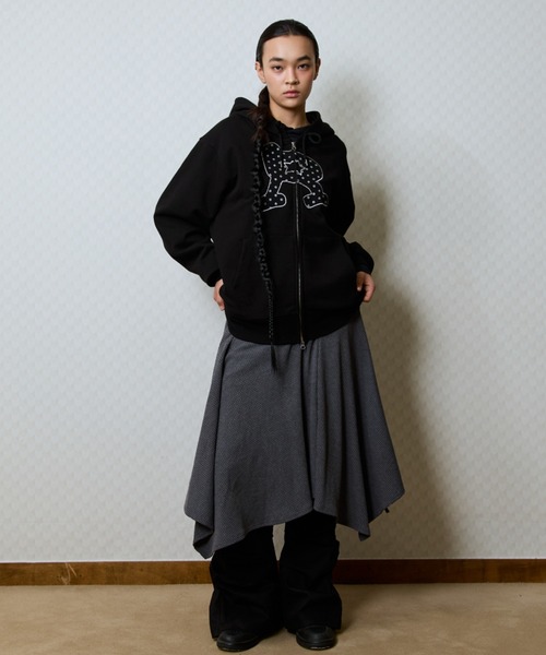 LUVISTRUE フード　ジップアップ パーカー　黒 LUVISTRUE パーカー GT R HOOD ZIP UP レディース : ZOZOTOWN Yahoo!店