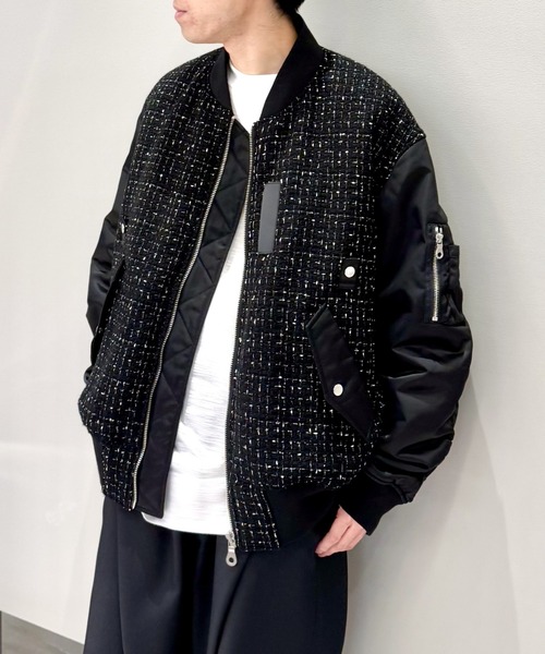 LOVELESS（ラブレス） ma1 ma-1 モノトーンツイードコンビMA-1 メンズ