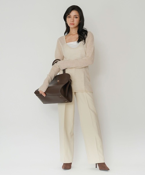 KINO THE KEI ニット セーター 袖アゼシアー 2WAY ニット プルオーバー