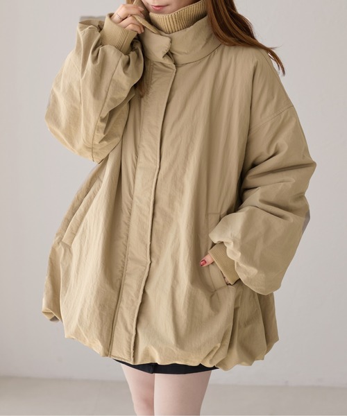apres jour clair コクーンスリーブミドルコート アイボリー　XL apres jour clair】コクーンスリーブミドルコート（ノーカラー