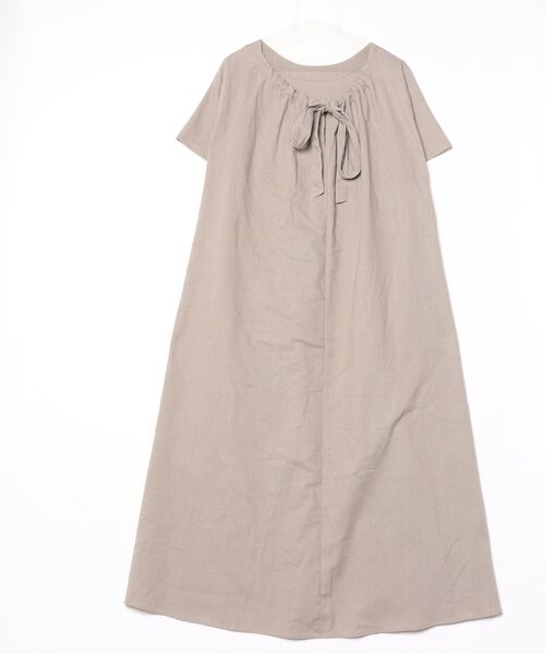 「titivate」 半袖ワンピース M グレイッシュベージュ レディース_画像2