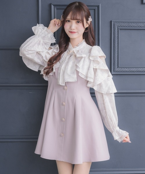 【Ciel】リバーシブルミニワンピ クチュールバイロジータ ワンピース ラッフルミニワンピース