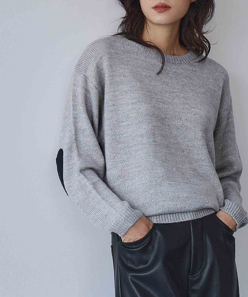 ELFRANK ニット セーター 「新色追加」ハートエルボーパッチ ニット