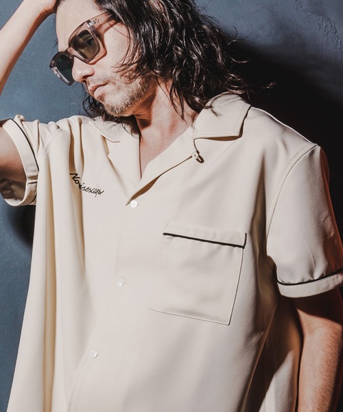 「NOISESCAPE」 半袖シャツ S サックスブルー メンズ_画像3