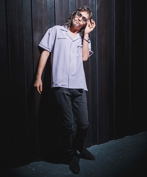 「NOISESCAPE」 半袖シャツ S サックスブルー メンズ_画像8