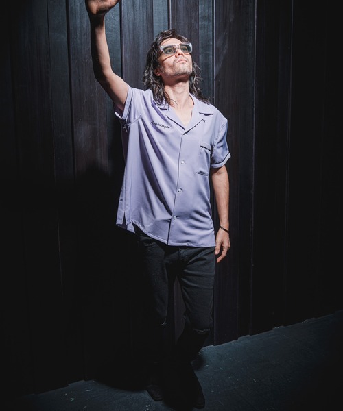 「NOISESCAPE」 半袖シャツ S サックスブルー メンズ_画像9