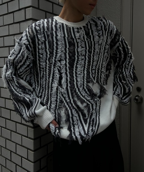 セーター ニット フリンジニットプルオーバー メンズ | CREARE -LINO- | 01