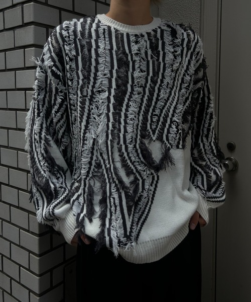 セーター ニット フリンジニットプルオーバー メンズ | CREARE -LINO- | 04